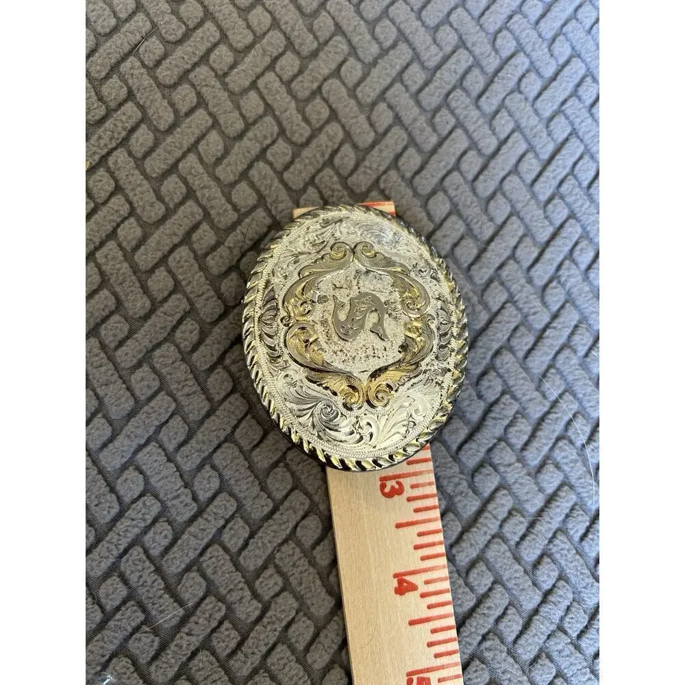 Montana Silversmiths Vintage Initial S Belt Buckle Silver Plate Western Kids Boy